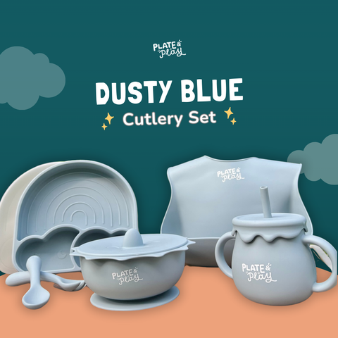 Little Foodie's Cutlery Set - Dusty Blue