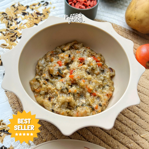 Toddler Mix Grain Chicken Congee With Pumpkin Spinach & Wolfberry