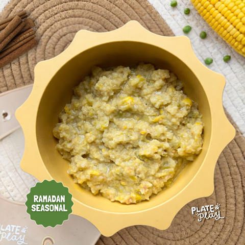 Baby Bubur Masjid with Beef, Sweet Corn & Peas - Ramadan Special