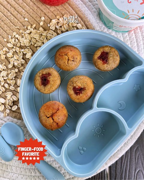 Baby Apple Cranberry Oat Muffins with Flaxseed