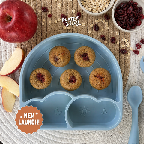 Baby Apple Cranberry Oat Muffins with Flaxseed