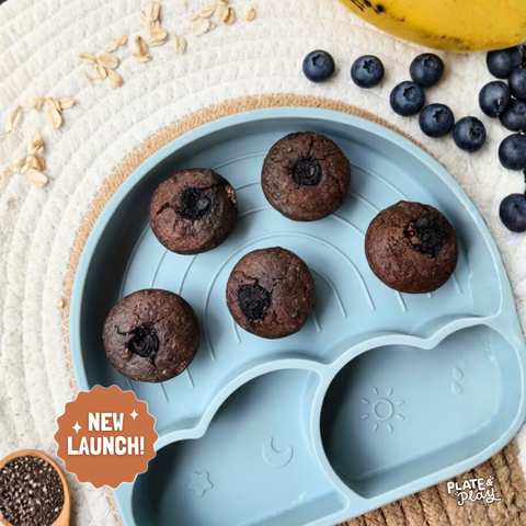 Toddler Banana Blueberry Chia Muffins