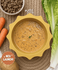 Baby cheeseburger soup with beef potato and vegetables, halal baby food for 6 months onwards
