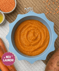 Sweet potato apple cinnamon millet puree, halal baby food for starting solids