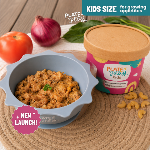 Kid Tuscan-Style Chicken Macaroni Mash with Spinach