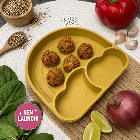 Fajita-style chicken quinoa meatballs, halal toddler finger food Singapore