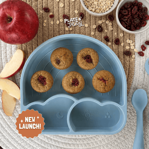 Baby Apple Cranberry Oat Muffins with Flaxseed