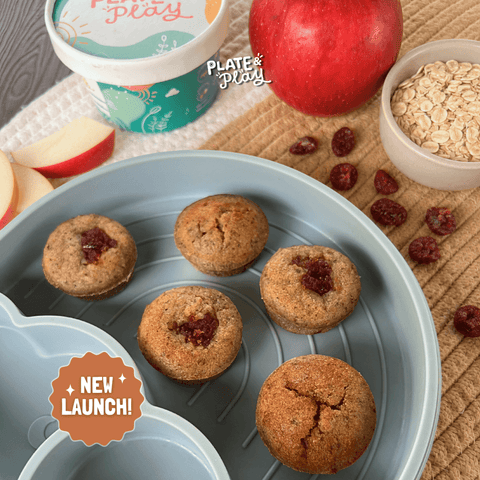 Toddler Apple Cranberry Oat Muffins with Flaxseed