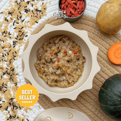 Baby Mix Grain Chicken Congee With Pumpkin Spinach & Wolfberry