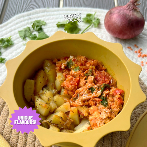 Toddler Shakshuka  with Herbed Potatoes
